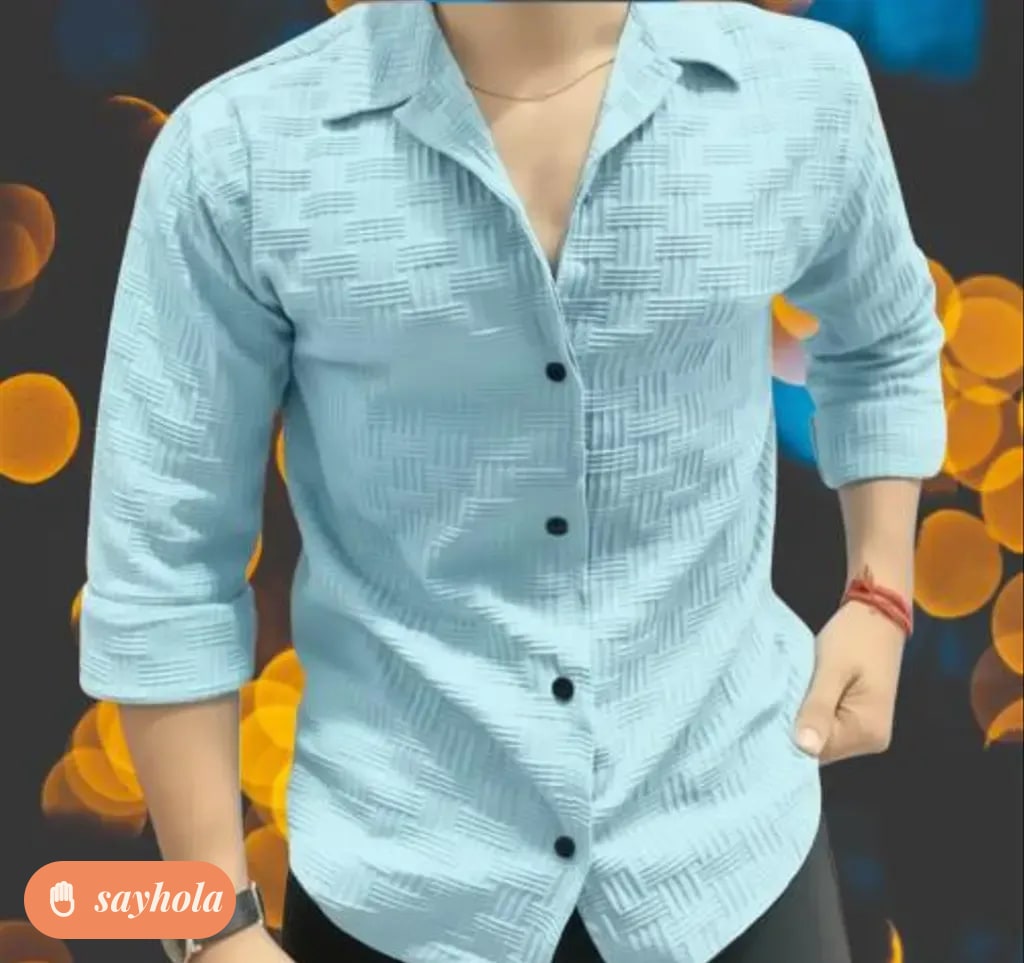 men's long sleeve printed popcorn shirt