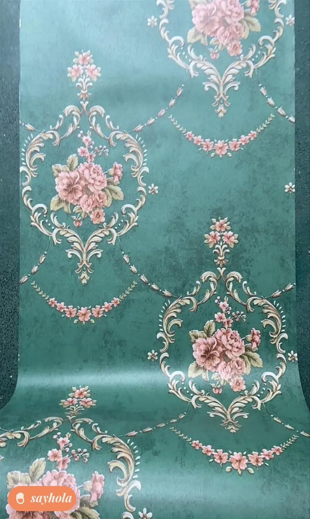 green floral pvc mat for living room