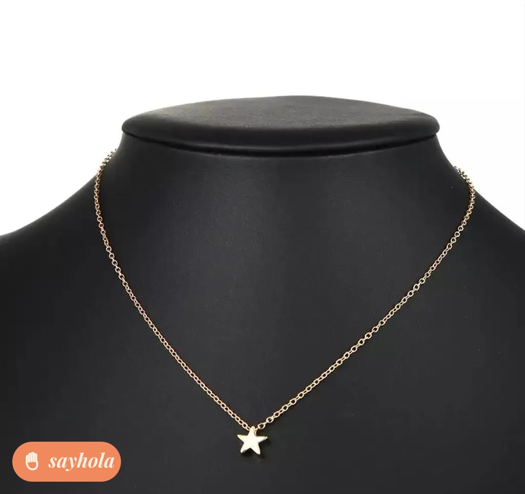 minimalist gold star pendant necklace