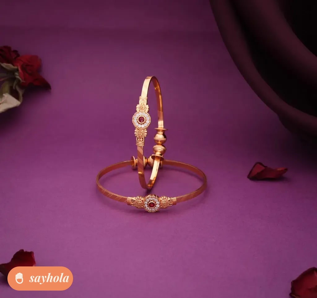 gold plated bangles pack of 4