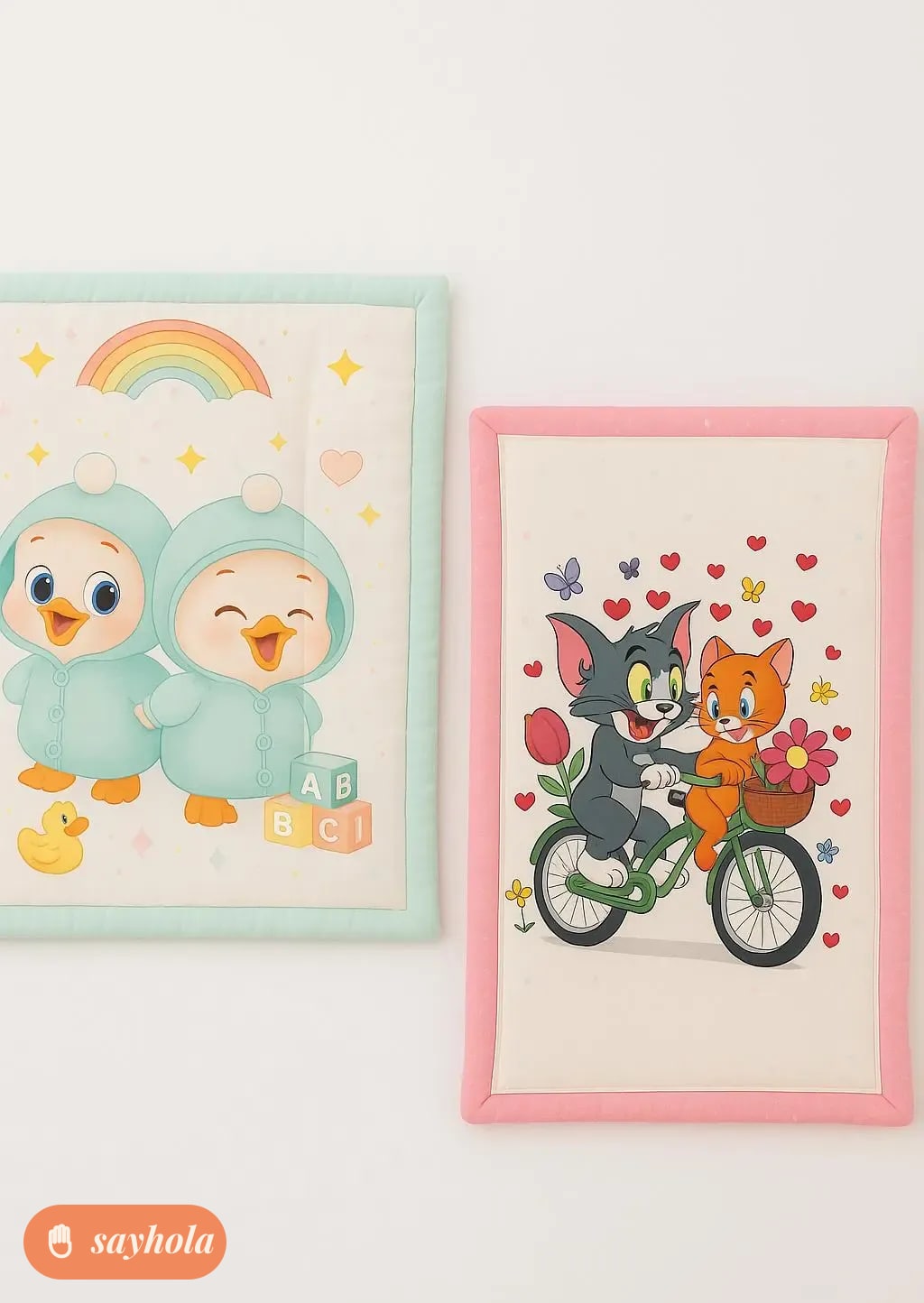 combo of 2 soft cotton baby sleeping mats