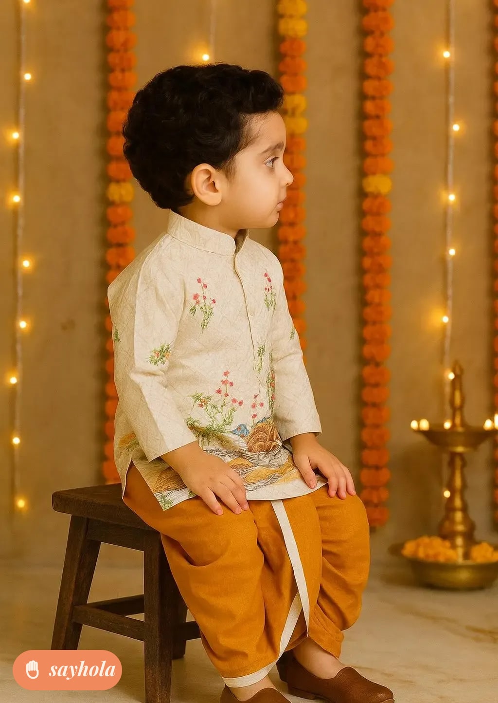silk diwali outfit for baby and boys