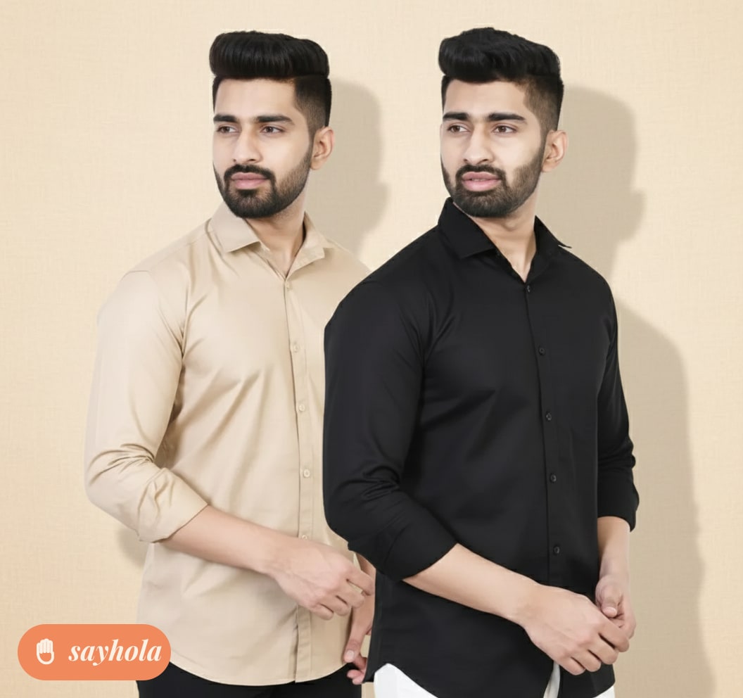 cotton blend long sleeve men's formal shirt