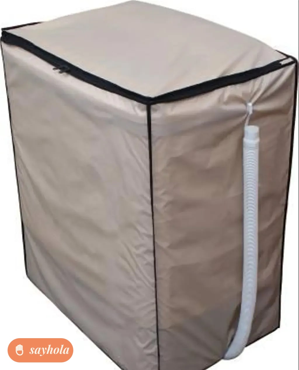 waterproof semi automatic washing machine cover beige