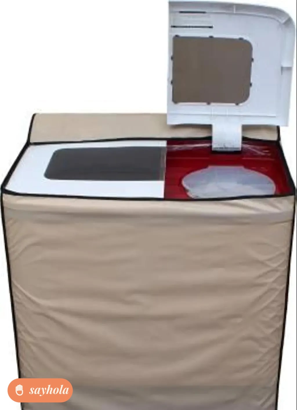 waterproof semi automatic washing machine cover beige