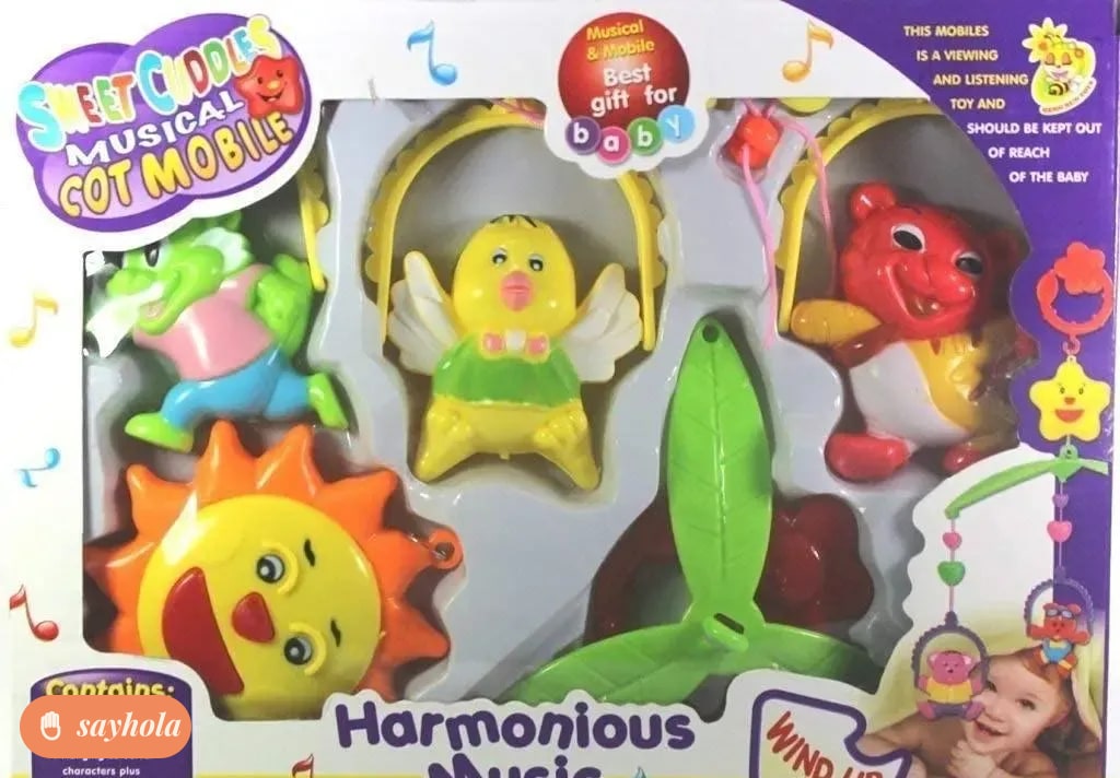 colourful musical hanging rattle for babies