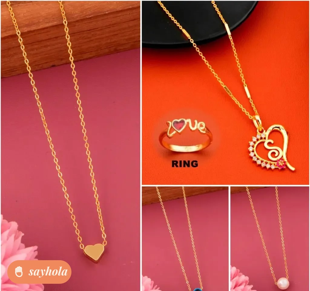 s letter pendant necklace combo pack of 4
