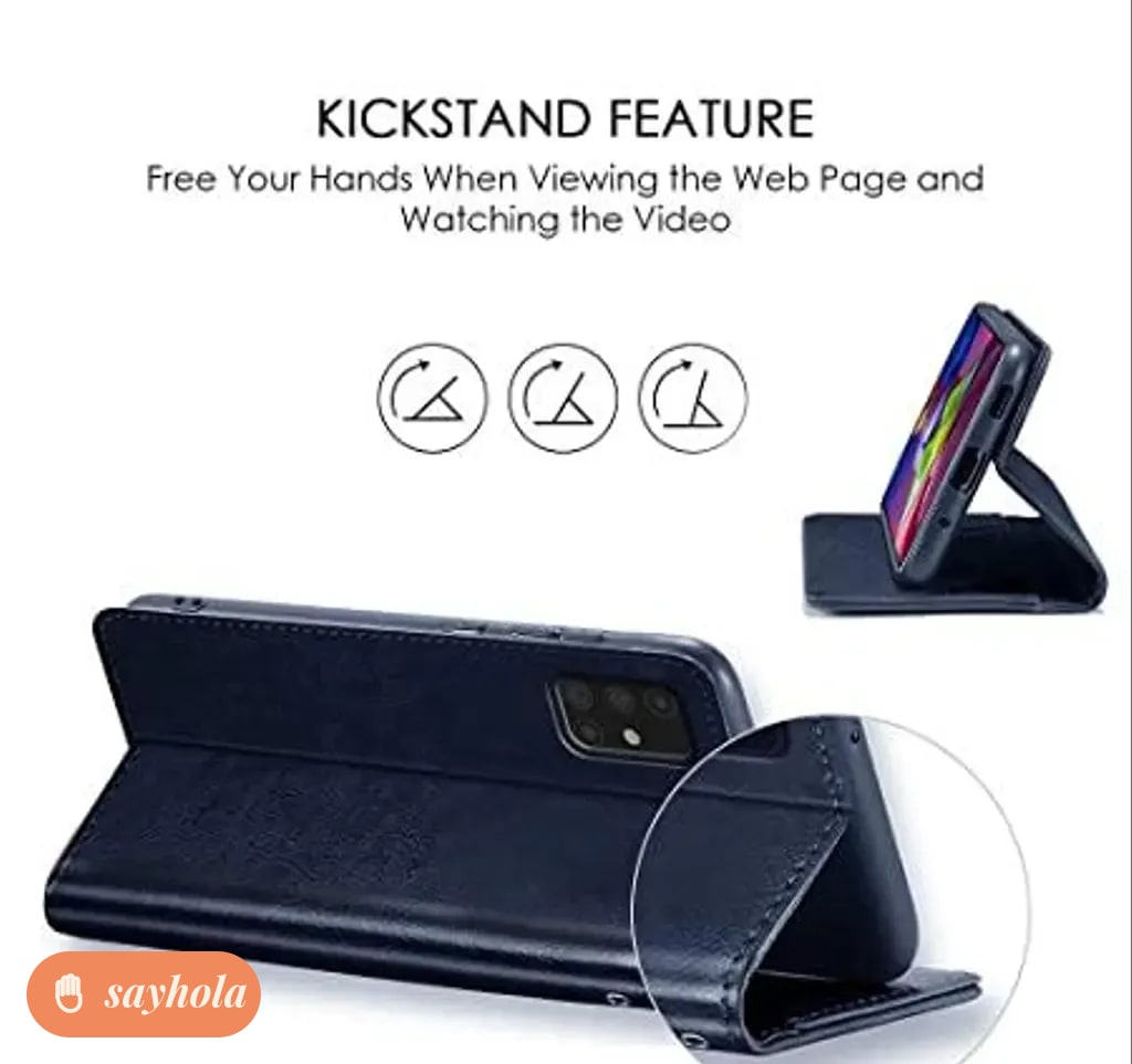 vintage leather flip cover for redmi 9i 9a dark blue