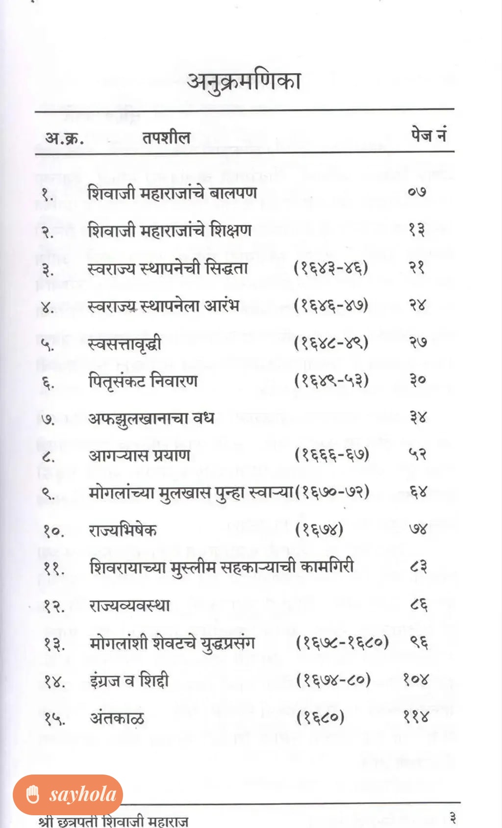 chhatrapati shivaji maharaj short biography