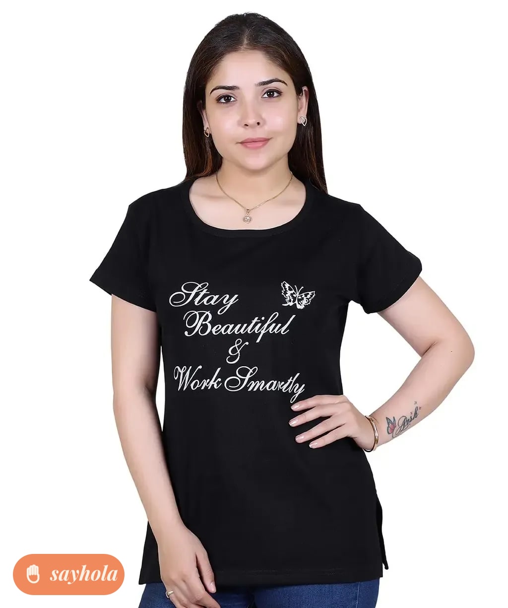 cotton printed women's long top