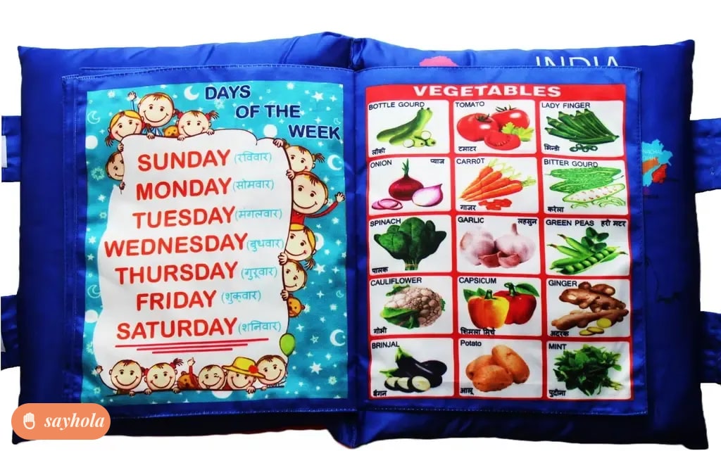 learning cushion pillow book for kids