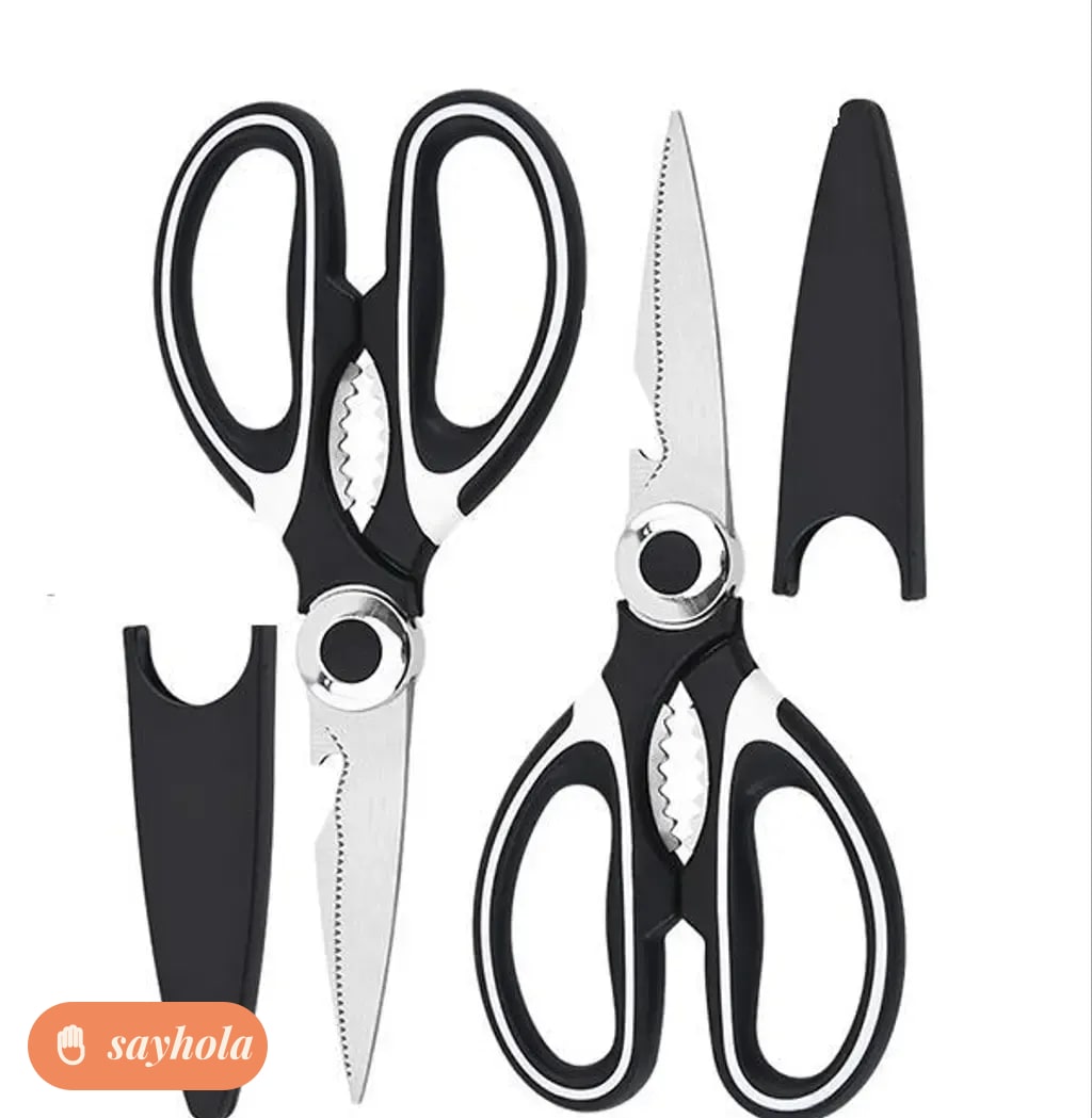 pack of 2 stainless steel kitchen scissors