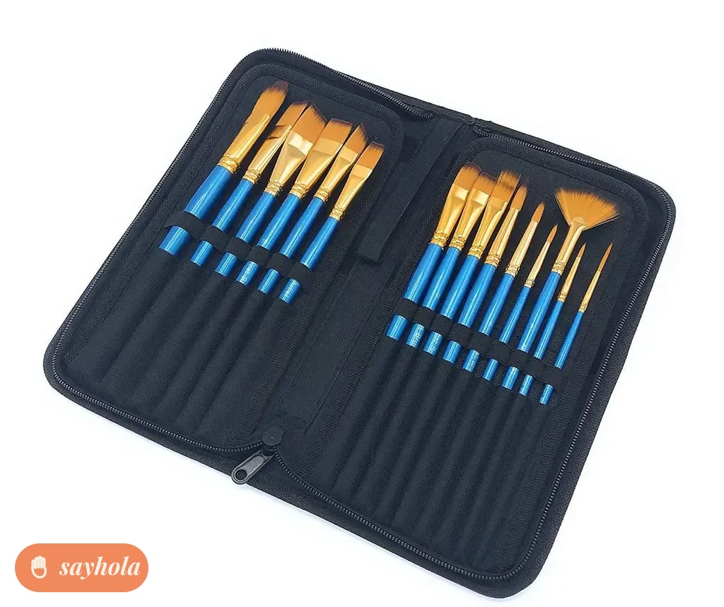 set of 7 synthetic round tip paint brushes
