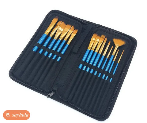 set of 7 synthetic round tip paint brushes