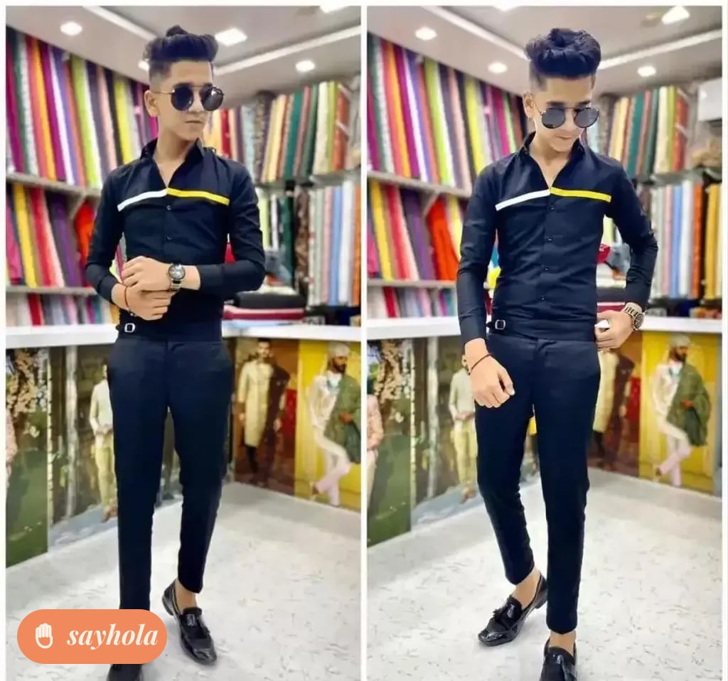 unstitched polycotton shirt and cotton blend trouser fabric