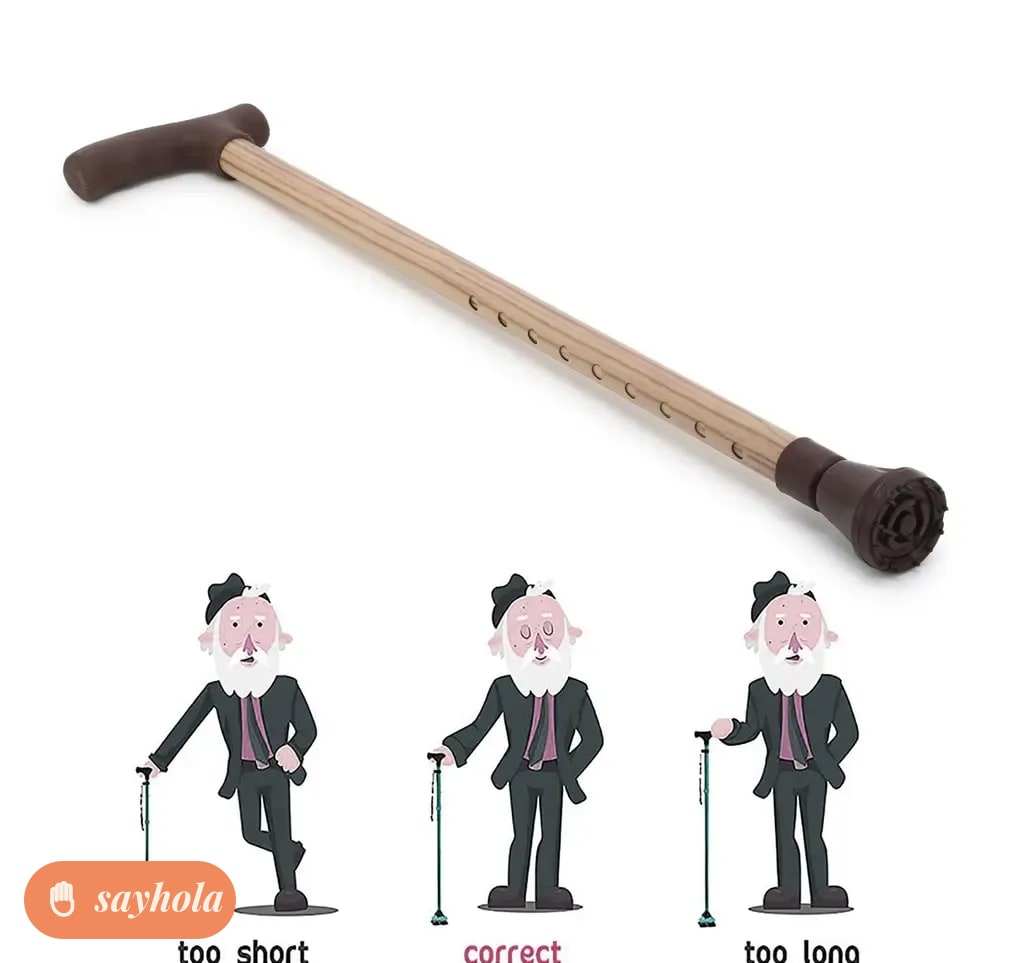 adjustable wooden walking stick for men and women