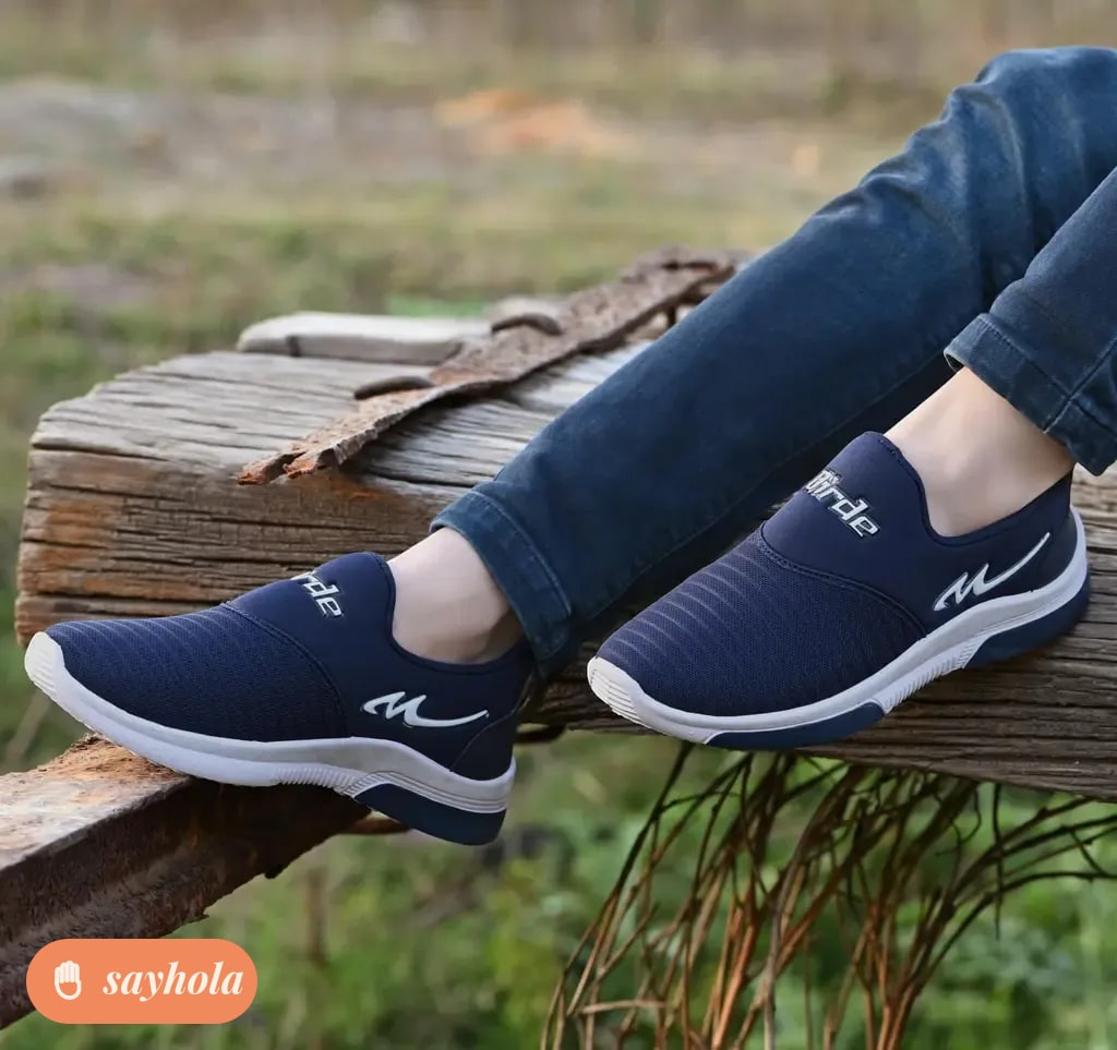 black mesh sports shoes for men
