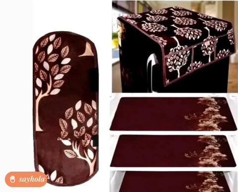 floral fridge top cover combo