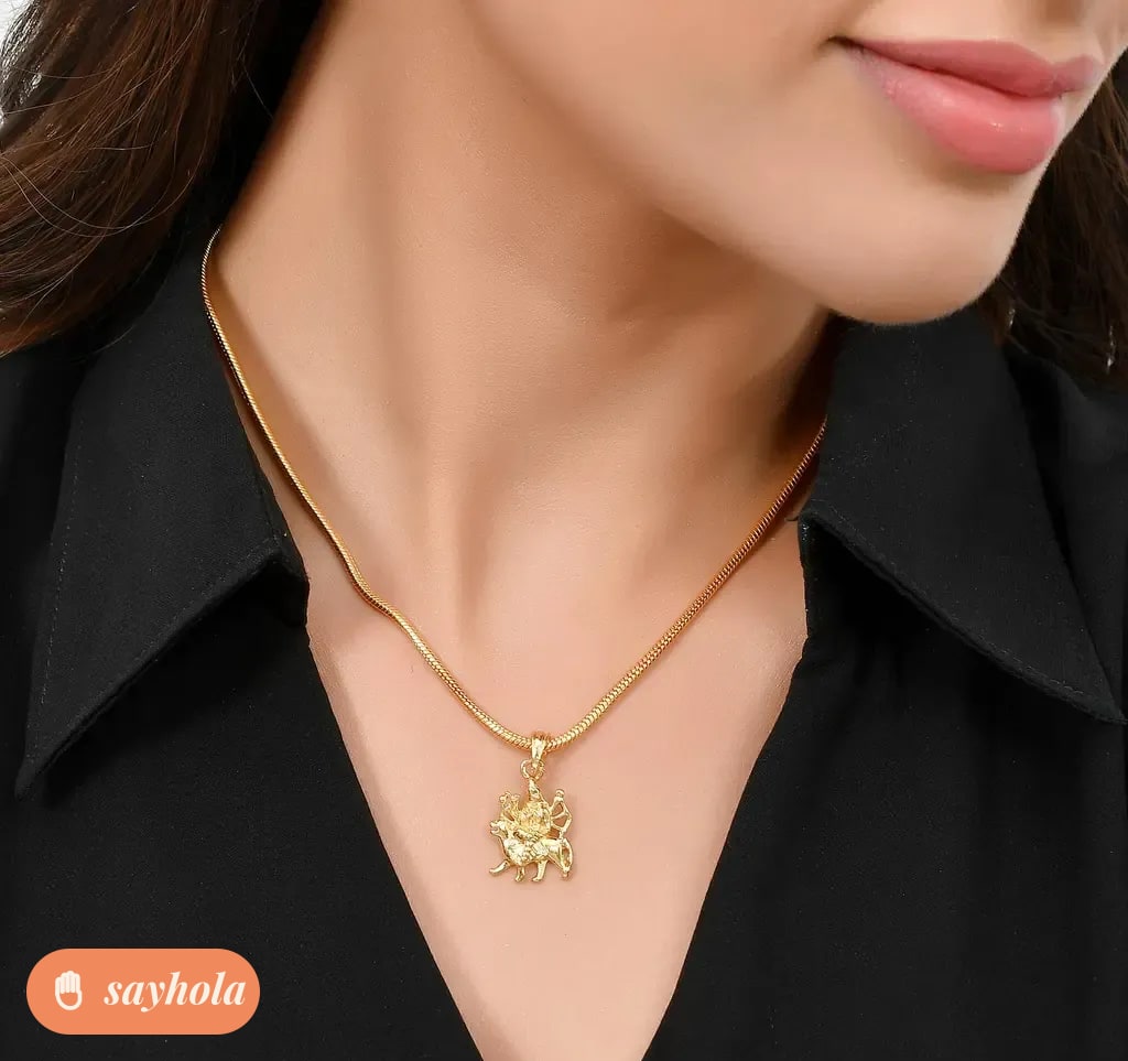 set of 4 gold plated pendants with chain
