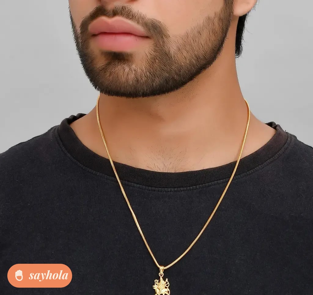 set of 4 gold plated pendants with chain