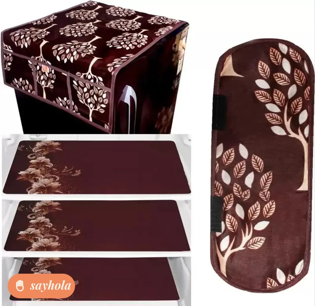 fridge top cover with utility pockets and mats