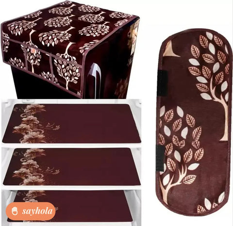 fridge top cover with utility pockets and mats