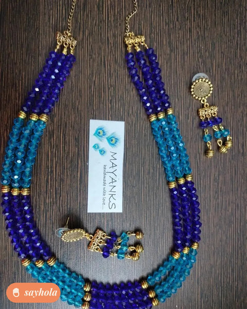 royal crystal necklace and earrings set