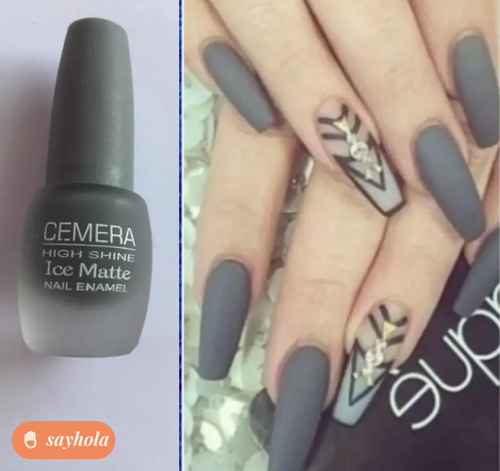 matte nail polish set of 3 green violet gray