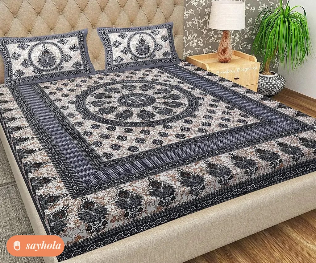 pure cotton double bedsheet with 2 pillow covers