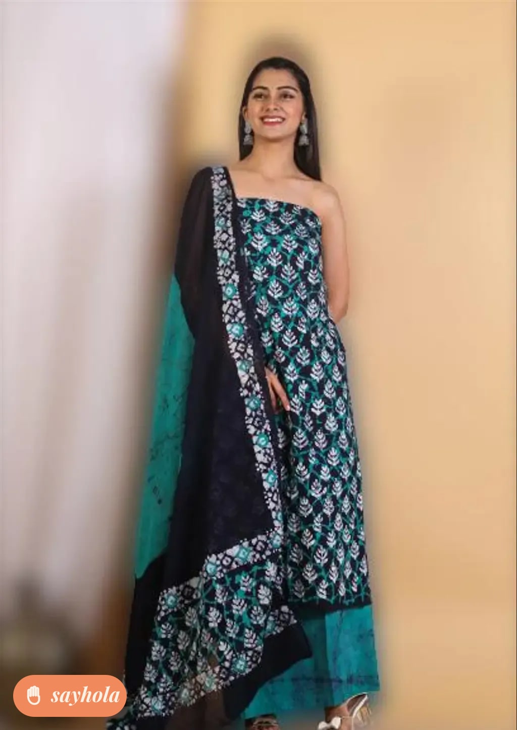 cotton batik unstitched salwar suit material