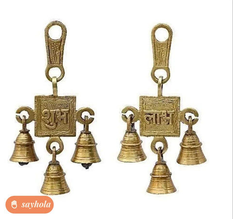 brass shubh labh hanging bells set