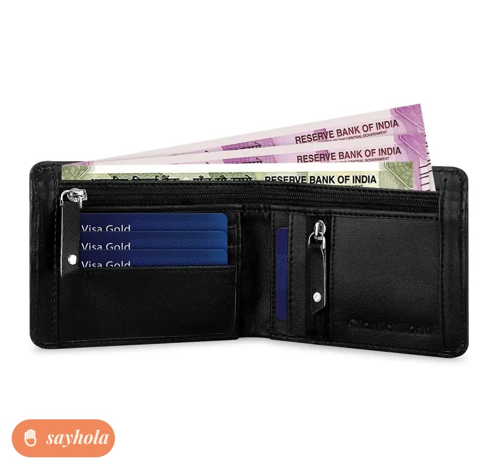 classic two zip wallet for men
