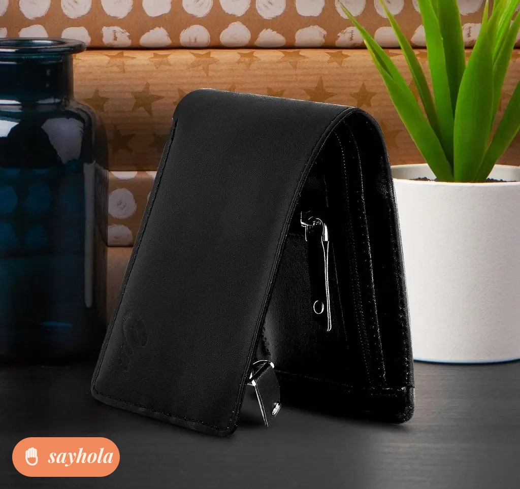 classic two zip wallet for men