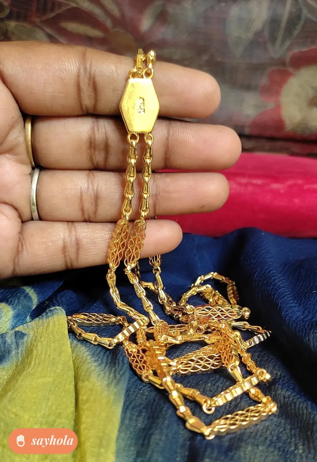 1 gram gold plated mogappu chain
