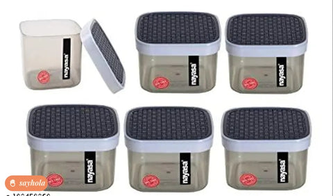 airtight reusable plastic food containers set of 6