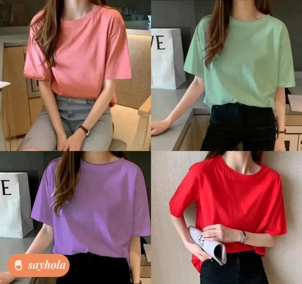 cotton short sleeve tshirts for women