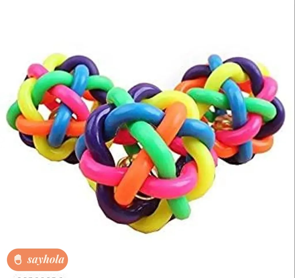 rubber multi color dog chew ball