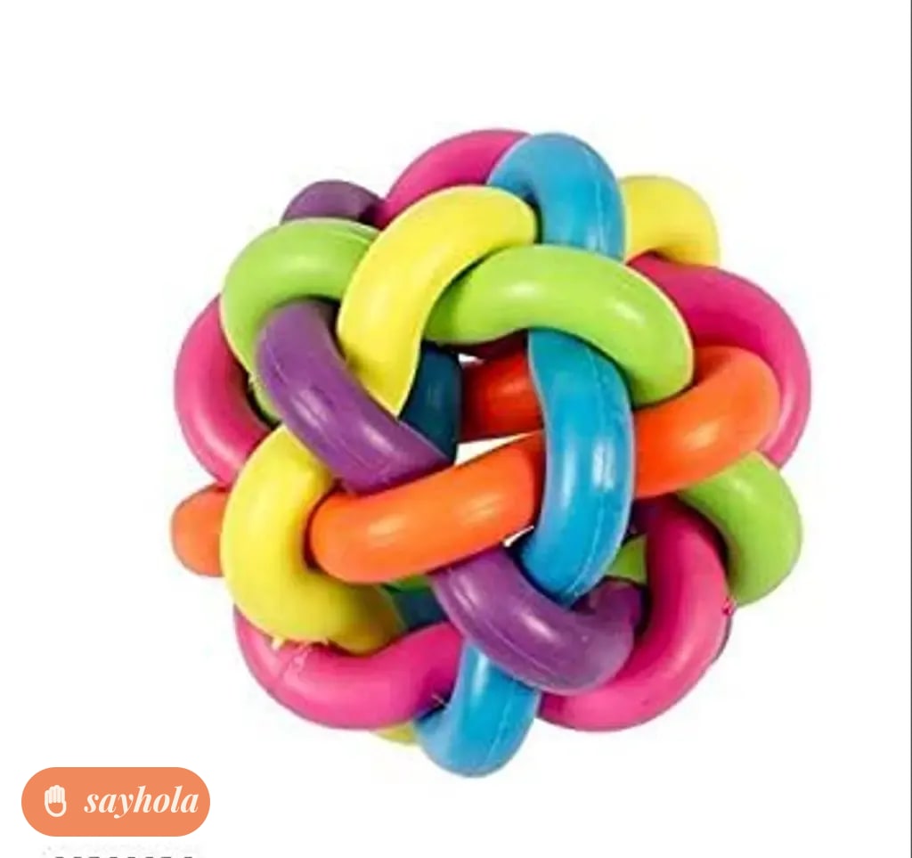 rubber multi color dog chew ball