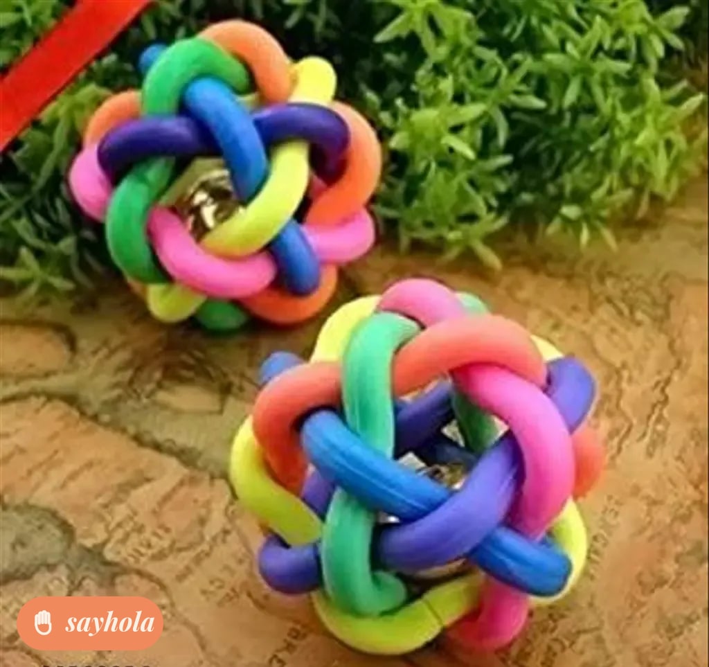 rubber multi color dog chew ball