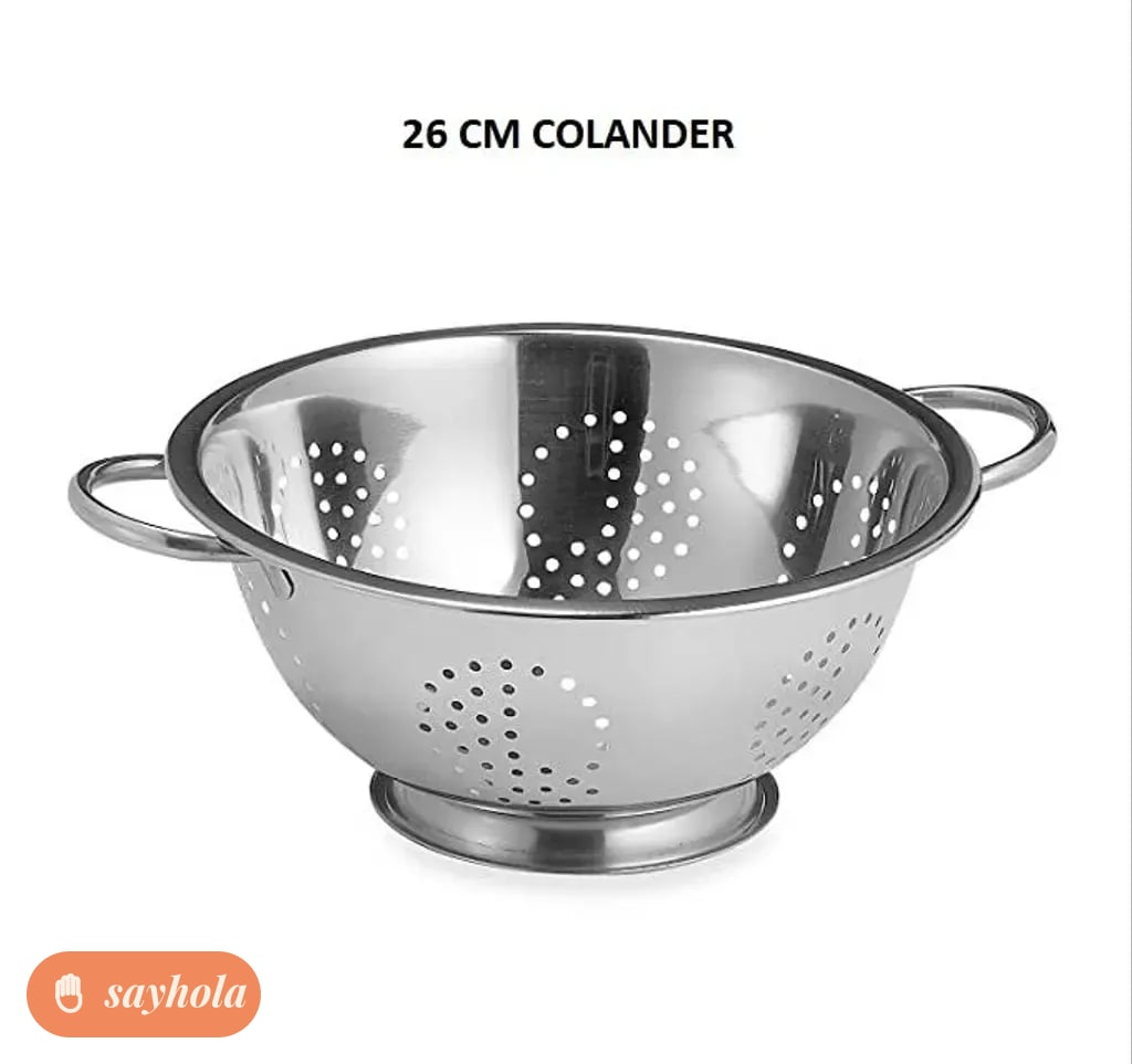 stainless steel colander with handle 28cm