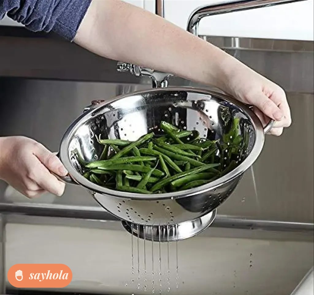 stainless steel colander with handle 28cm