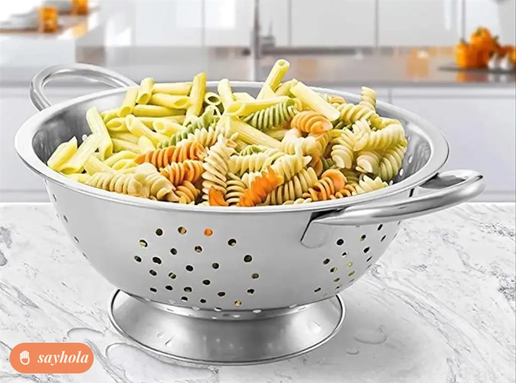 stainless steel colander with handle 28cm