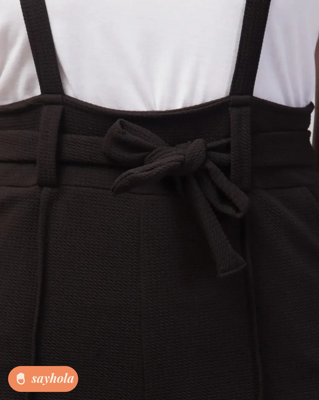 black dungaree with white tee set
