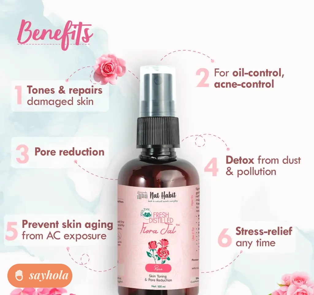 nat habit pure gulab jal rose water toner 100ml