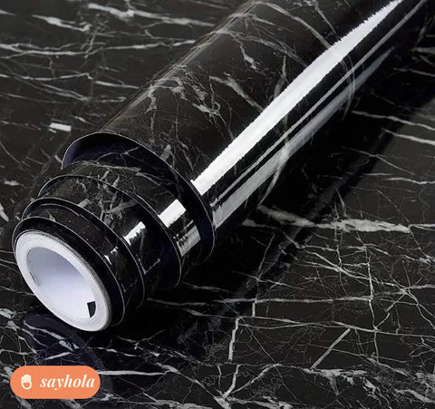 black marble peel and stick kitchen wallpaper