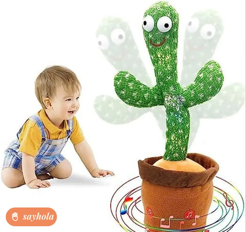 talking dancing cactus plush toy green