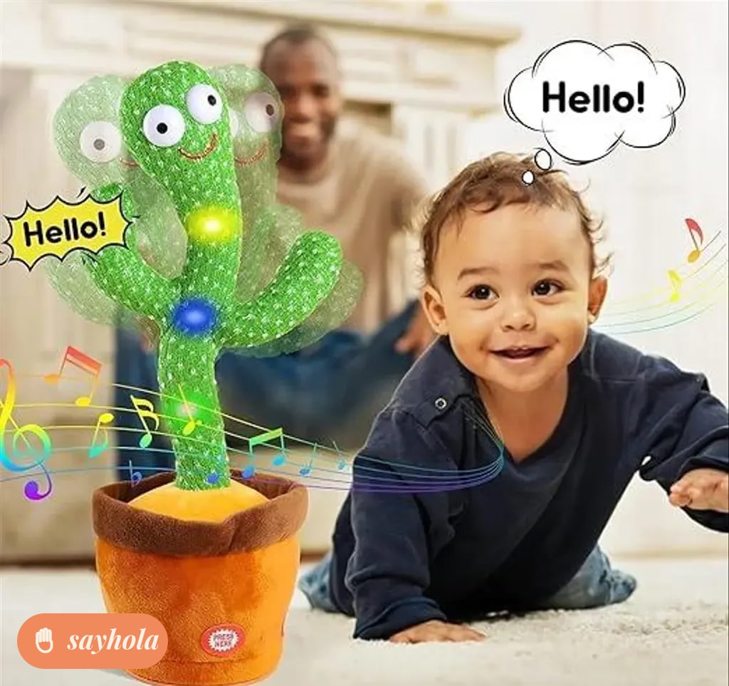 talking dancing cactus plush toy green