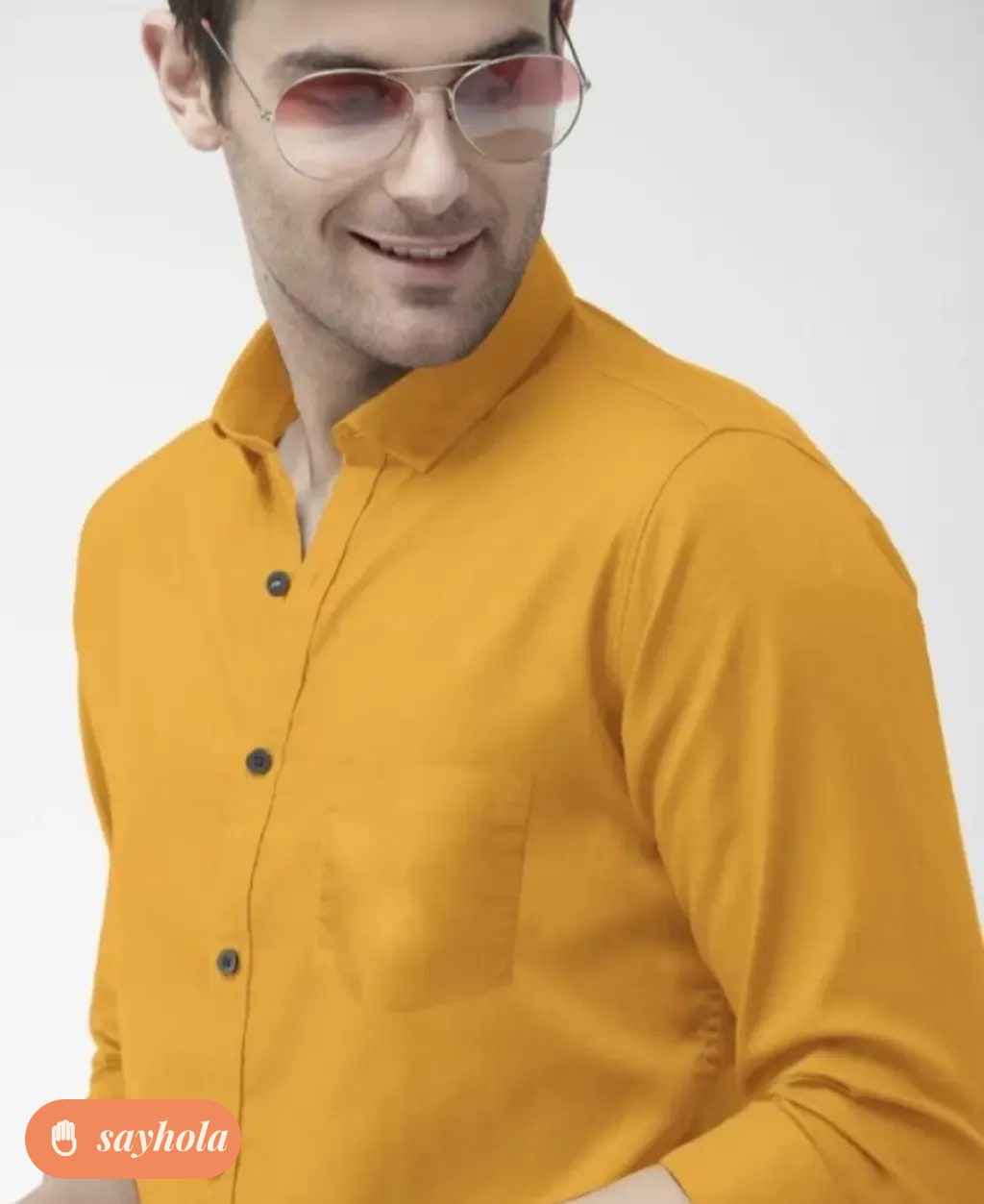 cotton blend long sleeve men's shirt