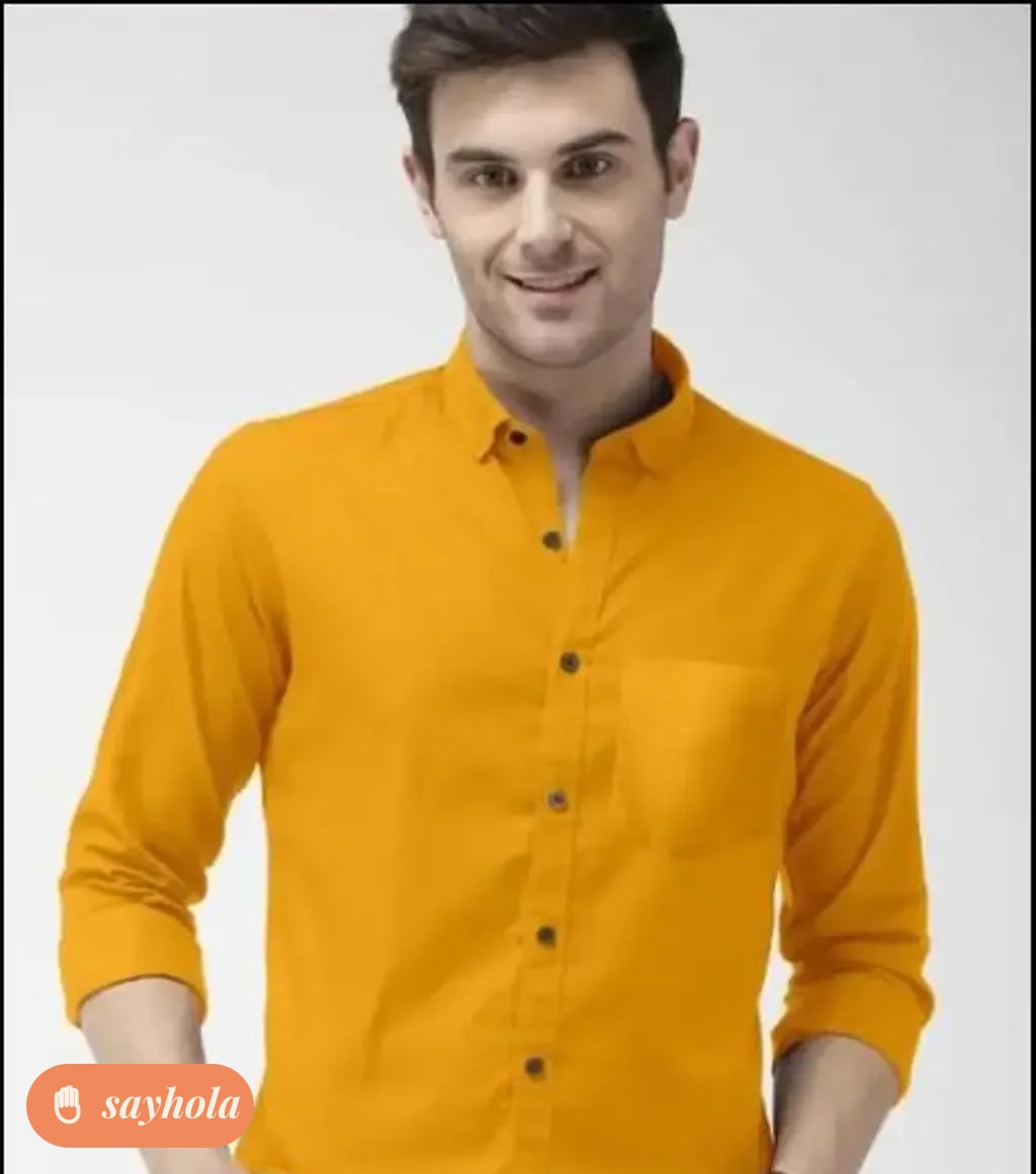 cotton blend long sleeve men's shirt