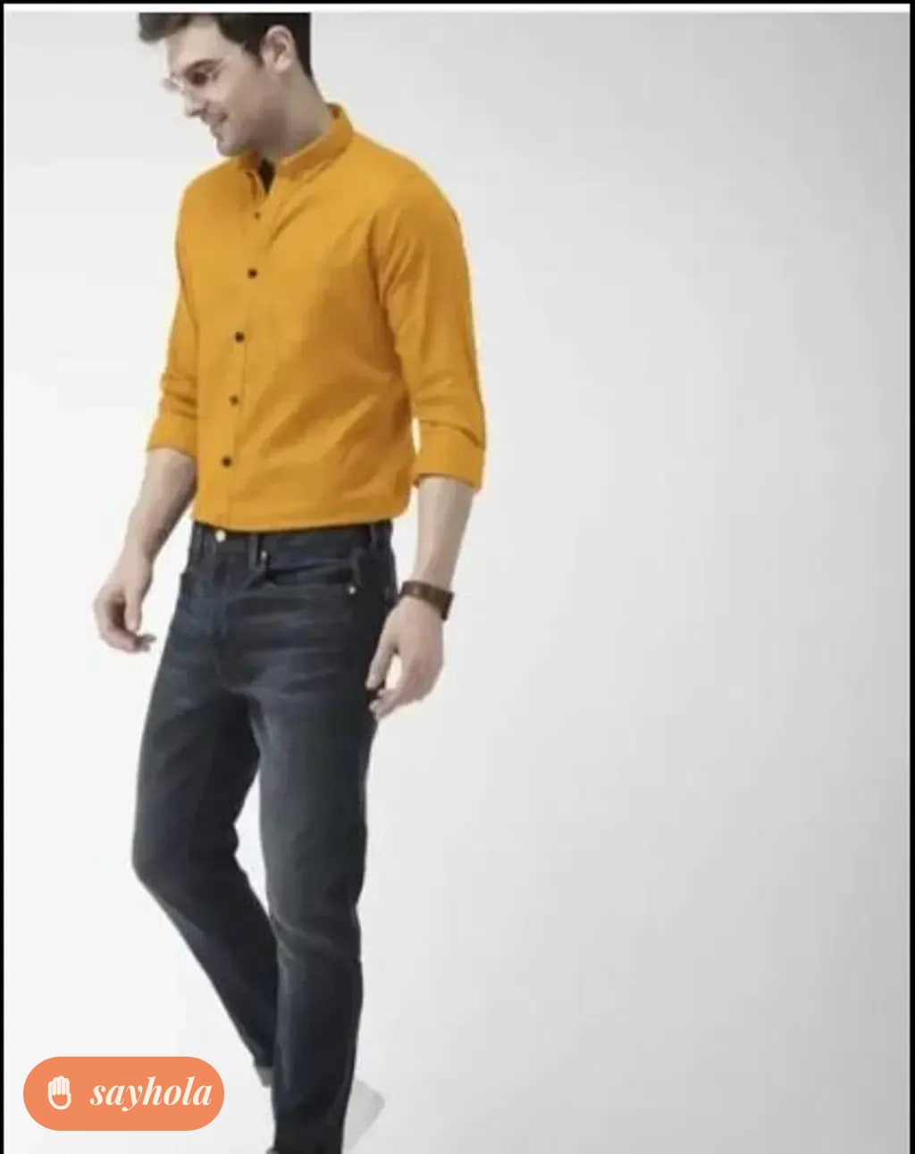 cotton blend long sleeve men's shirt